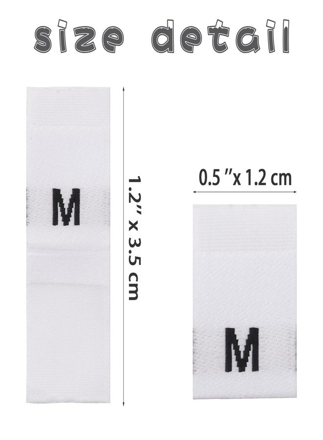 تيكيونايت مجموعة TecUnite من 700 قطعة من ملصقات مقاسات الملابس، ملصقات منسوجة للخياطة، ملصقات مقاسات الملابس المتنوعة، ملصقات مطرزة للأقمشة والملابس، مقاسات من XS إلى 3XL (أبيض) - Image 2